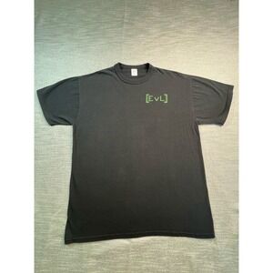 EVL Graphic T-Shirt Vintage Russell Athletic Black Green Quote Mens Large